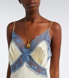 SIR Aries lace-trimmed silk slip dress
