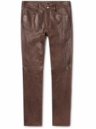 Rick Owens - Tyrone Skinny-Fit Leather Trousers - Brown
