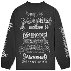 Balenciaga Men's Metal Logo Long Sleeve T-Shirt in Faded Black/White