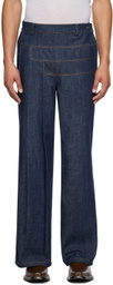 Situationist Blue Pleated Jeans