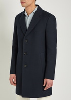 Boss Layered Cotton-blend Coat Navy