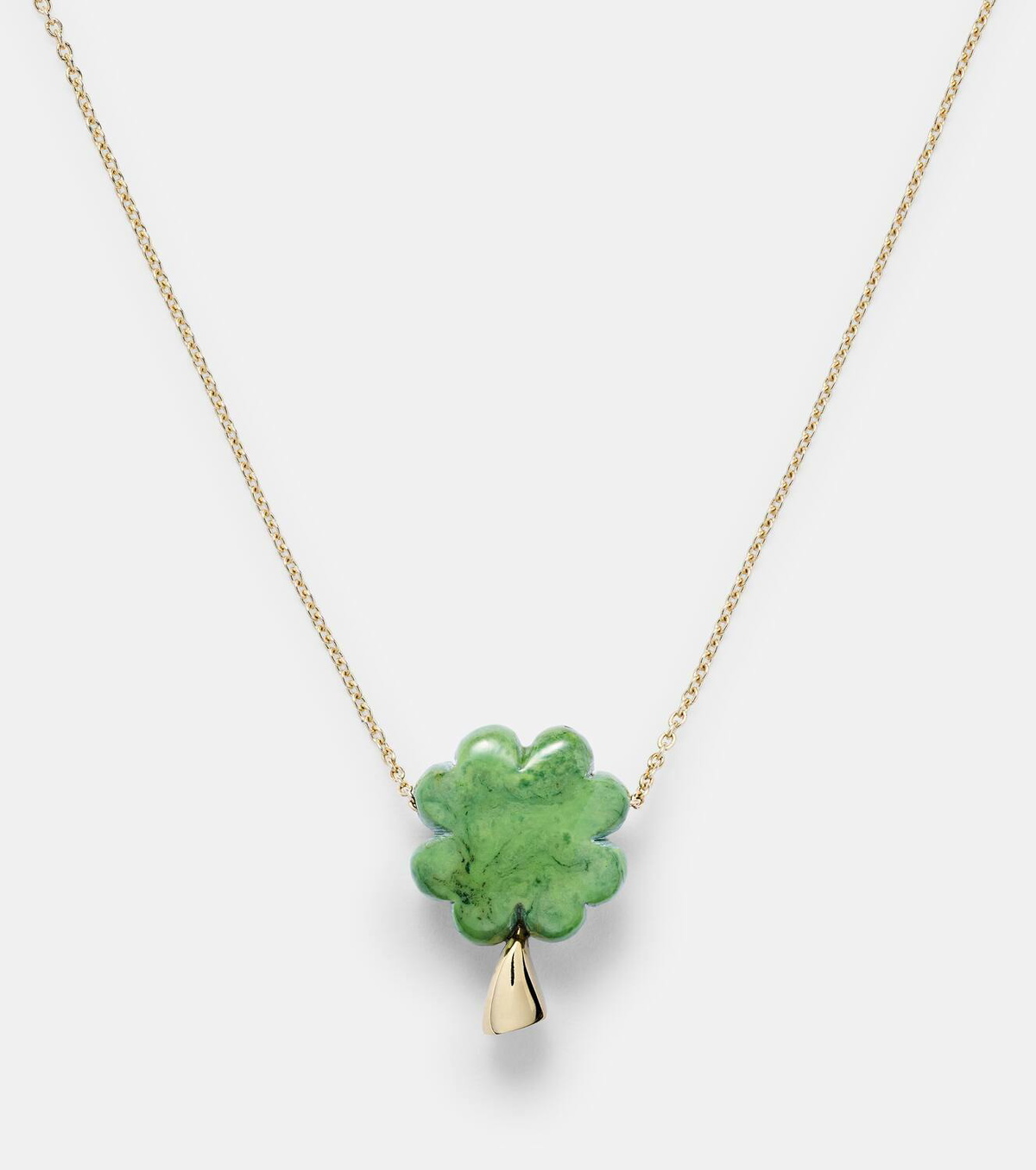 Aliita Clover 9kt gold pendant necklace with turquoise