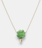 Aliita Clover 9kt gold pendant necklace with turquoise