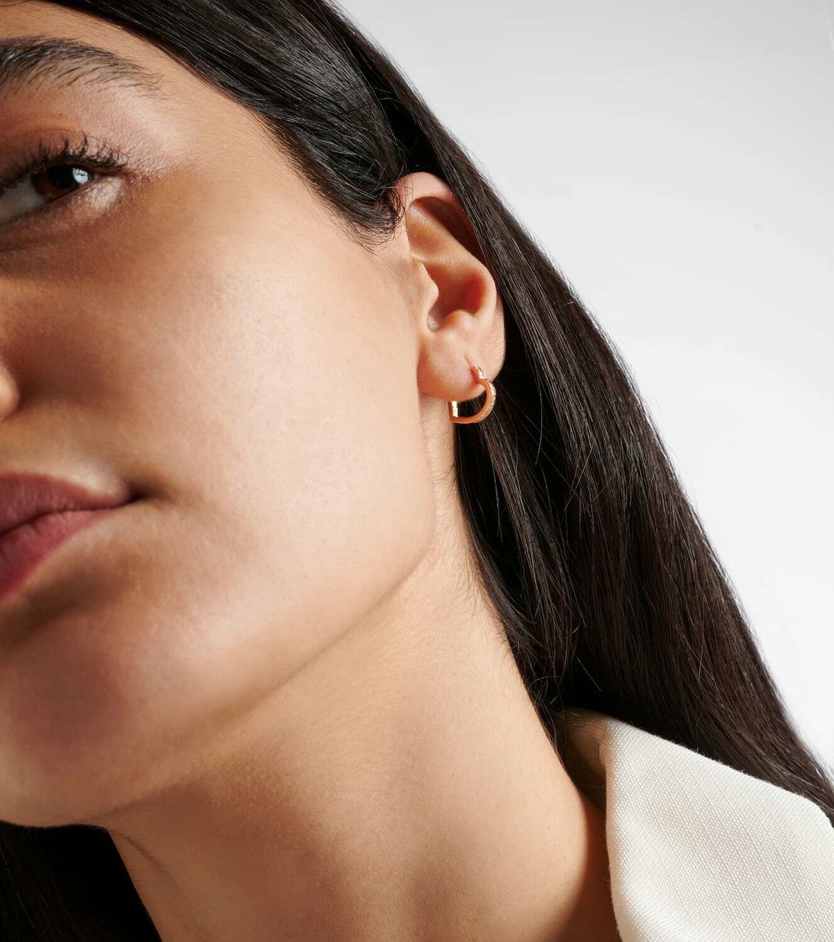 Repossi Antifer Heart Small 18kt gold single hoop earring with diamonds