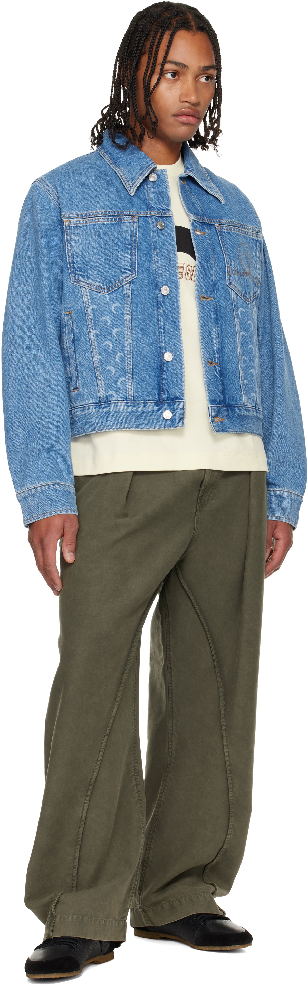 Marine Serre Blue Moon Laser Denim Jacket