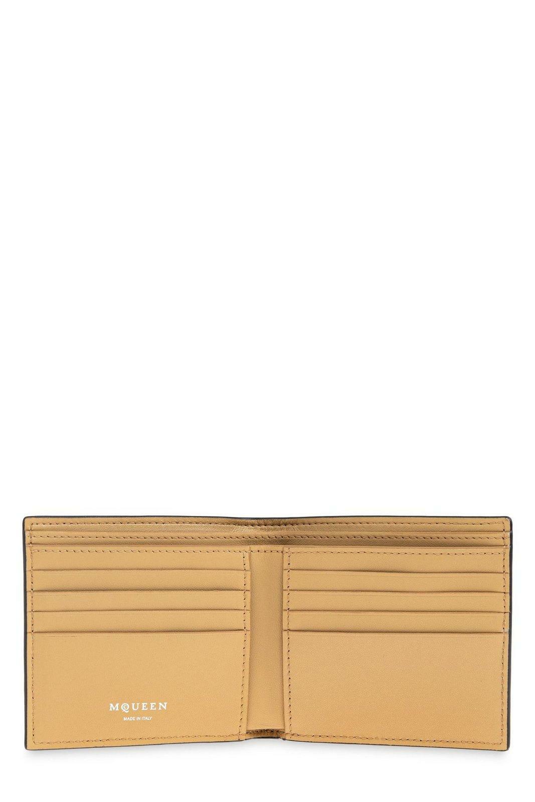 折りたたみ財布 Alexander Mcqueen Wallet With Logo Alexander McQueen Crackled Logo Lettering Bi-fold Wallet
