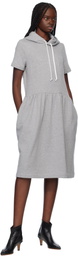 Comme des Garçons Girl Gray Cotton Back Pile Midi Dress
