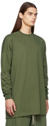 Rick Owens Green Baseball Sweatshirt
