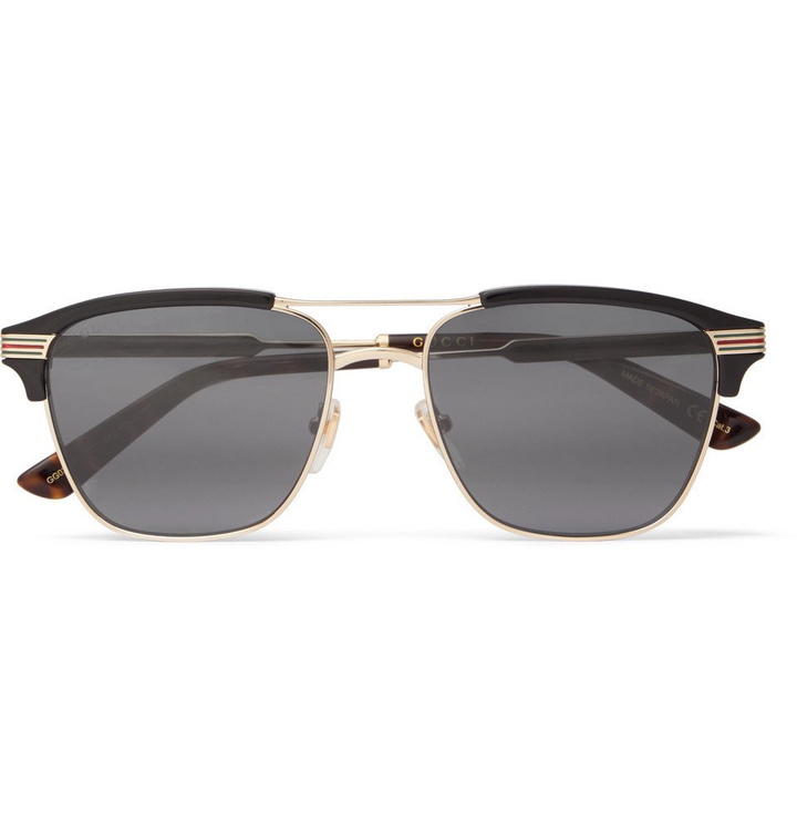 Photo: Gucci - Endura Square-Frame Acetate and Gold-Tone Sunglasses - Gold