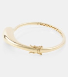 Mateo Water Droplet 14kt gold bangle with diamond