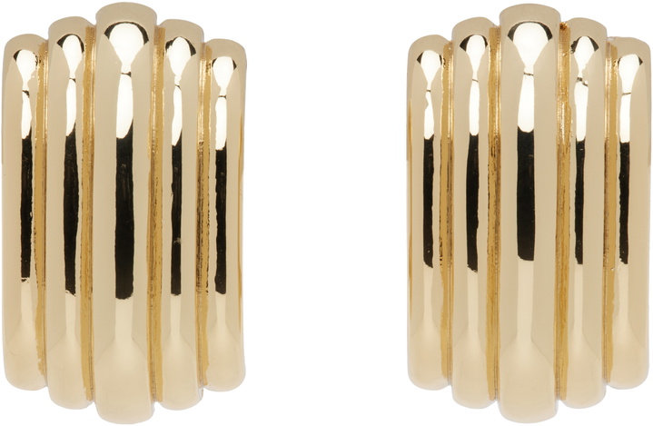 Photo: ANINE BING Gold Chunky Ribbed Earrings