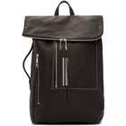 Rick Owens Black Leather Bucket Backpack