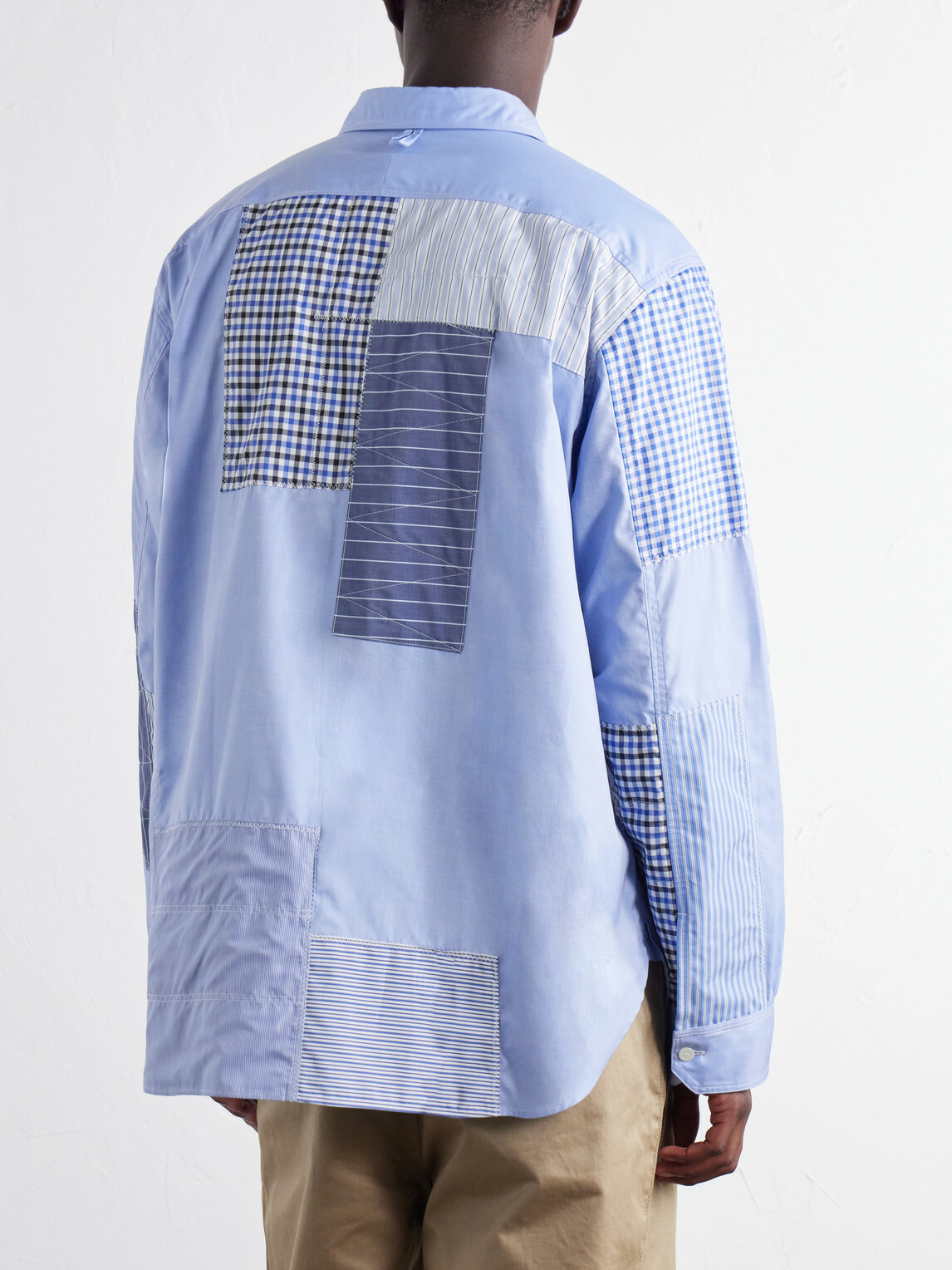 Junya Watanabe - Patchwork Cotton-Poplin Shirt - Blue