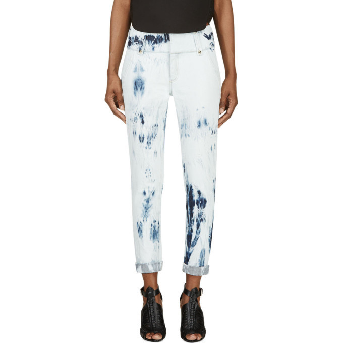 Photo: Anthony Vaccarello Blue Bleached Denim Cropped Jeans