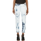 Anthony Vaccarello Blue Bleached Denim Cropped Jeans
