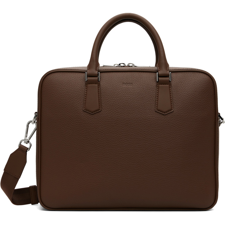 Photo: BOSS Brown Grained Leather Briefcase