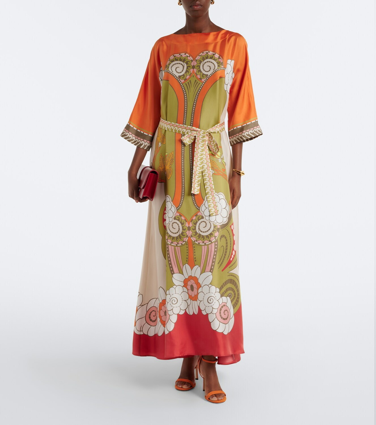 La DoubleJ Muumuu printed silk twill maxi dress