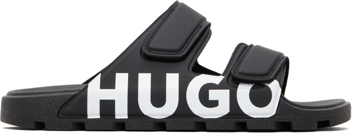 Photo: Hugo Black Logo Double Touch-Closure Sandals