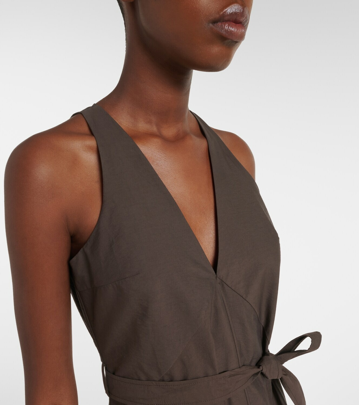 Brunello Cucinelli Belted cotton-blend maxi dress