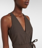 Brunello Cucinelli Belted cotton-blend maxi dress