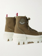 Moncler - Desertyx Rubber-Trimmed Canvas Boots - Green