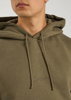 Saint Laurent Logo-embroidered Hooded Cotton Sweatshirt Khaki