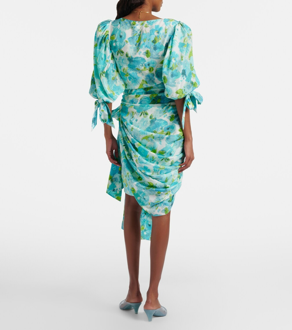 Chloé Draped floral silk minidress