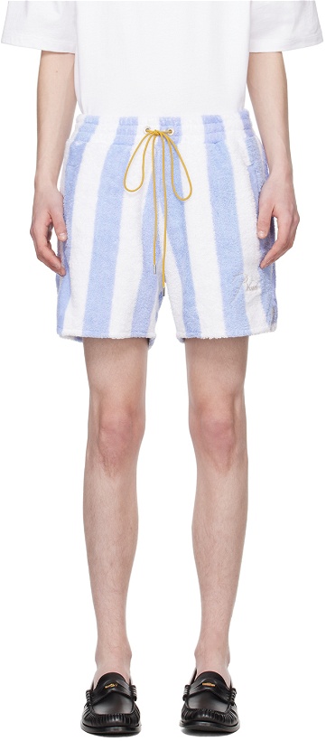 Photo: Rhude White & Blue Striped Shorts