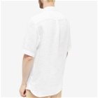 Sunspel Men's Linen Short Sleeve Shirt in White