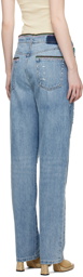 FRAME Blue Julia Sarr-Jamois Edition Baggy Low Rise Straight Jeans