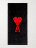 AMI PARIS - Logo-Jacquard Cotton-Terry Beach Towel