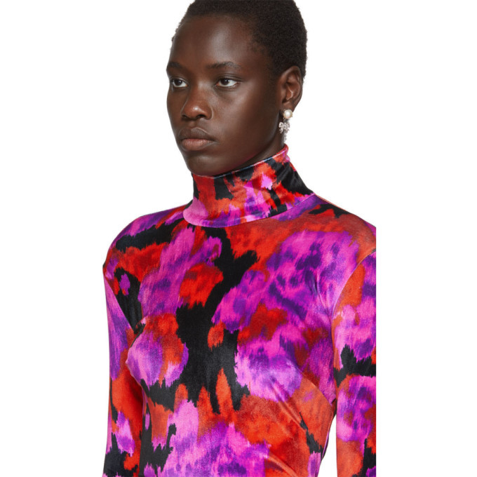 Richard Quinn Red Floral Turtleneck