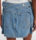 The Attico Belted denim miniskirt