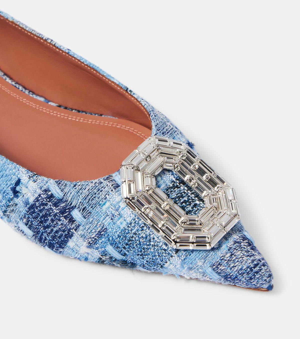 Amina Muaddi Camelia 90 embellished tweed pumps Amina Muaddi