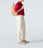 Kiton Leather-trimmed suede backpack