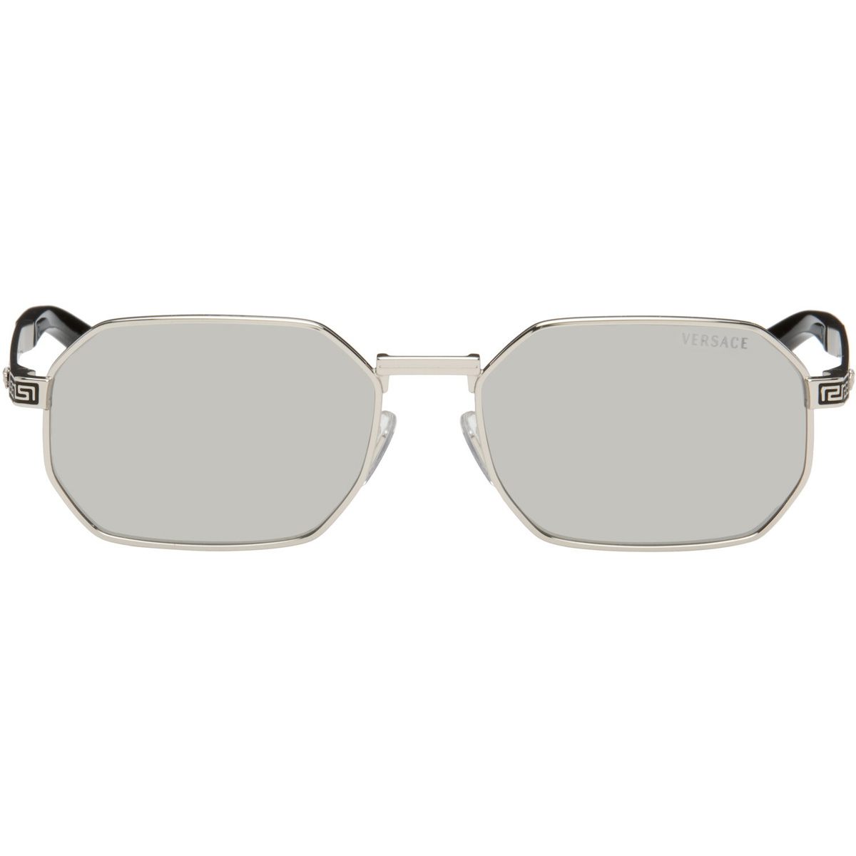 Versace Silver Greca Flow Sunglasses