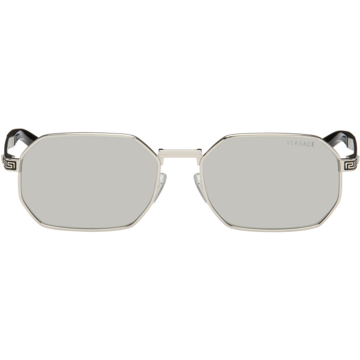 Photo: Versace Silver Greca Flow Sunglasses