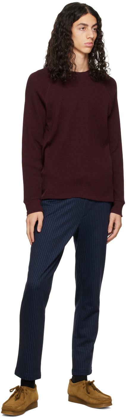Vince Burgundy Mouline Thermal Crewneck Sweater