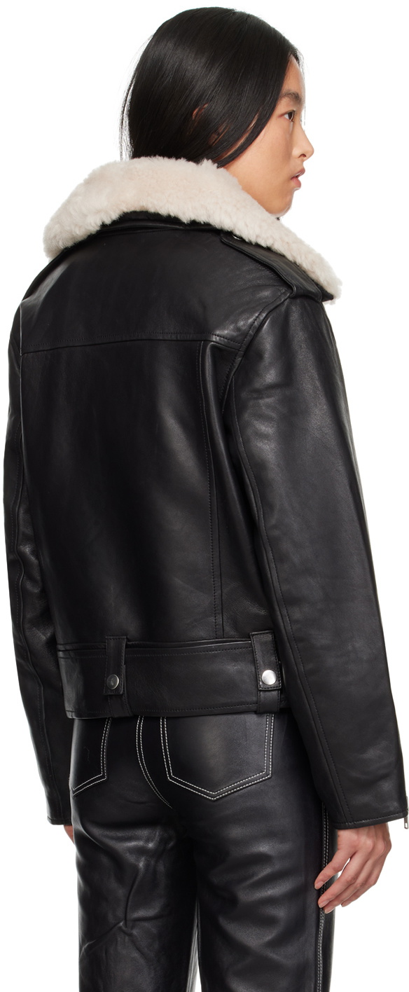 Stand Studio Black Livia Biker Leather Jacket Stand Studio