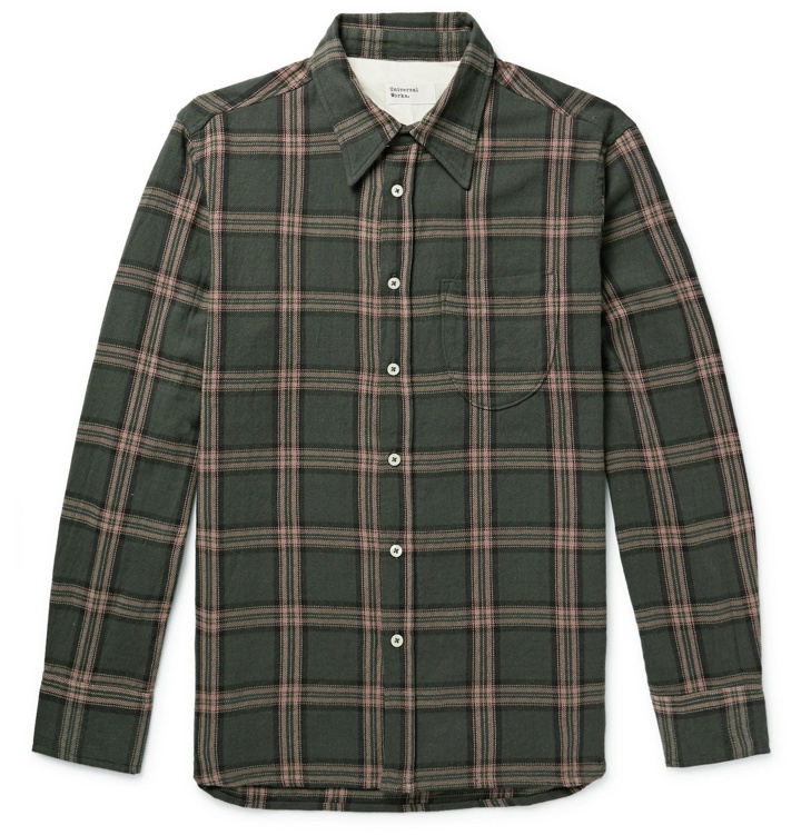 Photo: Universal Works - Brook Checked Cotton-Twill Shirt - Green