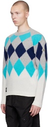 Moncler Genius 7 Moncler FRGMT Hiroshi Fujiwara Blue & Gray Sweater