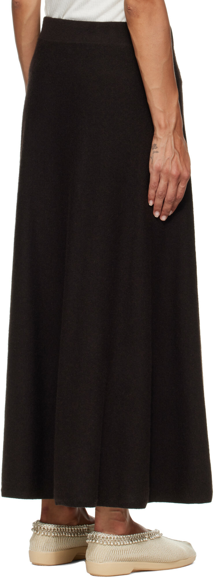 LISA YANG Brown Torie Midi Skirt