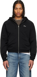 Dime Black Cursive Small Logo Zip Hoodie