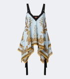 La DoubleJ Printed asymmetric cotton top