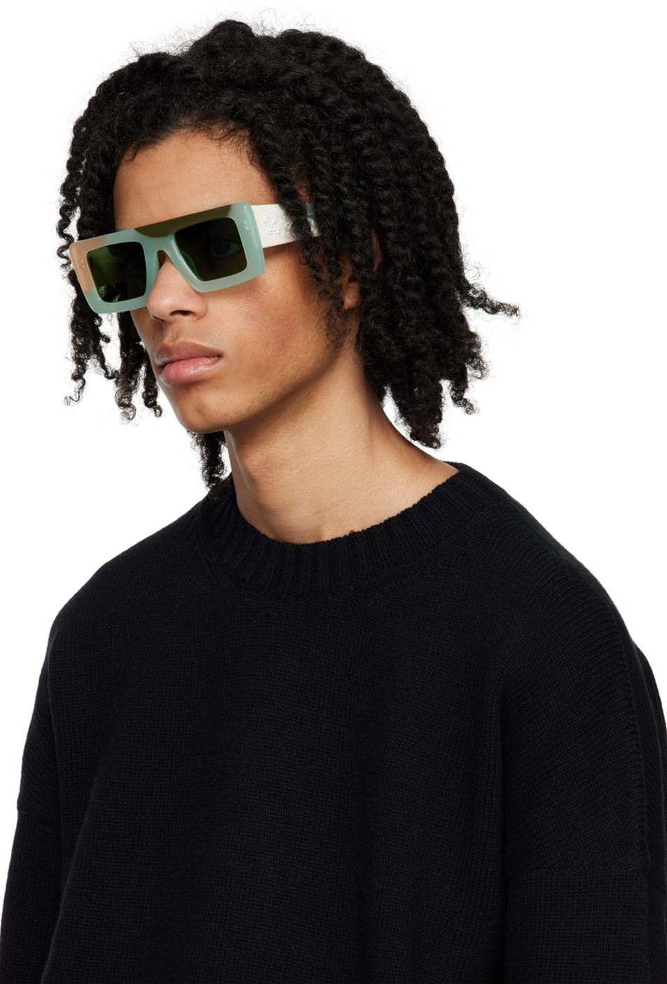 OFF-WHITE: Virgil sunglasses in acetate - Blue