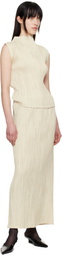 LE17SEPTEMBRE Beige Freya Pleats Midi Skirt