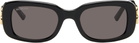 Balenciaga Black Rectangular Sunglasses