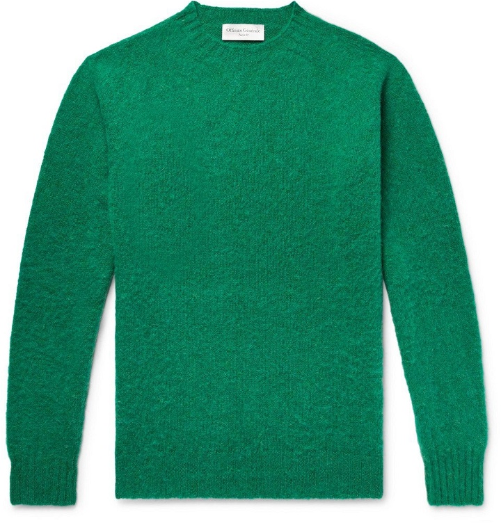 Photo: Officine Generale - Mélange Shetland Wool Sweater - Men - Green
