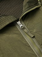 Stone Island - Slim-Fit Panelled ECONYL® Nylon Metal and Ribbed Virgin Wool Hooded Jacket - Green