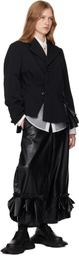 Comme des Garçons Black Ruffle Faux-Leather Trousers
